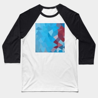 Cerulean Frost Blue Abstract Low Polygon Background Baseball T-Shirt